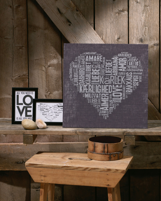 Kit de broderie Love gris 39 x 39 cm