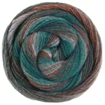 Lana Grossa Gomitolo Gala 4036 Marron/pétrole/vert mer/vert gris/gris clair
