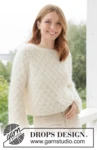 266-1 Lace Diamond Sweater by DROPS Design