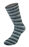 Lana Grossa Cosy Socks Soft Stripes 104 Anthracite/gris foncé/gris souris/gris clair