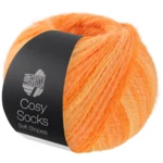 Lana Grossa Cosy Socks Soft Stripes 112 Orange pâle/mandarine/orange