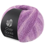Lana Grossa Cosy Socks Soft Stripes 114 Lilas pâle/lilas/violet