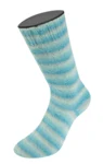 Lana Grossa Cosy Socks Soft Stripes 110 Gris clair/menthe/turquoise menthe/turquoise/pétrole clair