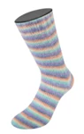 Lana Grossa Cosy Socks Multi Stripes 153 Lavande/bleu gris/saumon/crème/turquoise