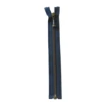 YKK Fermeture à Glissière Métal Séparable 4 mm (25-65 cm) 560 Bleu marine, Laiton antique