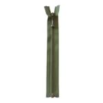 YKK Fermeture à Glissière Métal Séparable 4 mm (25-65 cm) 566 Vert armée, Laiton antique