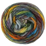 Lana Grossa Colorissimo 223 Bordeaux/Gris/Jaune/Orange/Olive/Vert foncé/Vert clair/Rouge vin/Bleu pétrole/Bleu jean