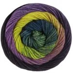 Lana Grossa Cool Wool Big Color 4043 Vert/brun noir/violet foncé/violet/jaune/vert feuille/pétrole foncé