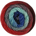 Lana Grossa Cool Wool Big Color 4044 Bleu/anthracite/gris foncé/rouge foncé/rouge oriental/gris bleu/jade