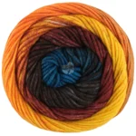Lana Grossa Cool Wool Big Color 4046 Rouge foncé/anthracite/gris foncé/bleu turquoise/orange/jaune/nougat