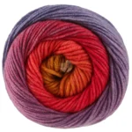 Lana Grossa Cool Wool Big Color 4048 Rouge clair/rouge lie-de-vin/rouge violet/bleu pétrole/olive/curry/orange
