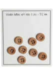 Boutons en bois Go Handmade (8 pièces): 12 mm