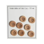 Boutons en bois Go Handmade (8 pièces): 15 mm