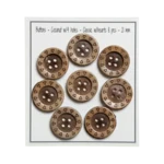 Go Handmade Boutons en noix de coco avec cœurs: 21 mm