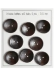 Go Handmade Boutons Profonds en Bois, Foncés: 20 mm