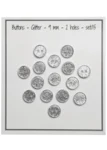 Go Handmade Boutons Pailletés 9 mm Argent