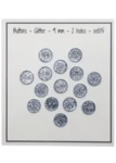 Go Handmade Boutons Pailletés 9 mm Bleu