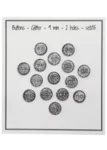 Go Handmade Boutons Pailletés 9 mm Noir