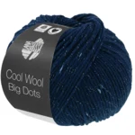 Lana Grossa Cool Wool Big Dots 102 Bleu foncé