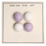 Go Handmade Silikone Perler 18 mm mix hvid lavendel