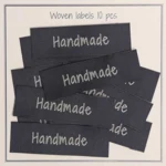 Go Handmade Vævet Label, Handmade, 50 x 15 mm, 10 stk Grå
