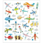 Stickers, Blandet, Ark 15 x 16,5 cm, 1 ark Fly og helikoptere