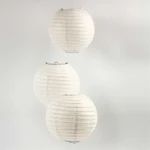 Lampe en papier, 20 cm, 1 pièce Blanc