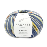 Katia Concept Kalevi Socks 202 Bleu-Vert-Jaune ocre