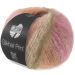Lana Grossa Silkhair Print 434 Rose poudré/orange/taupe/beige clair