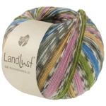 Lana Grossa Landlust Die Sockenwolle 822 Bleu azur/Gris vert/Jaune/Violet/Vert printemps/Blanc cassé/Gris