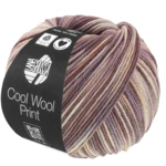 Lana Grossa Cool Wool Print 845 Grège/Beige/Mauve/Taupe/Brun gris