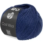 Lana Grossa Cool Wool Mélange 1504 Bleu foncé chiné