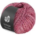 Lana Grossa Vintage Socks 1009 Vieux rose/rouge géranium/bordeaux chiné