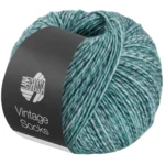 Lana Grossa Vintage Socks 1003 Menthe/gris bleu/jean/pétrole chiné