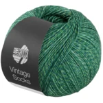 Lana Grossa Vintage Socks 1015 Vert foncé/jaune-vert/pétrole chiné