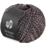 Lana Grossa Vintage Socks 1010 Beige gris/gris foncé/brun gris chiné