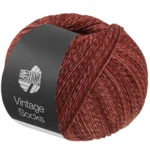 Lana Grossa Vintage Socks 1023 Terre cuite/brun rouge chiné