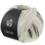 Lana Grossa Cassata 16 Blanc naturel/bleu acier/bleu pétrole/gris foncé