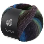 Lana Grossa Bomba 05 Pétrole foncé/vert pétrole/bleu/violet/bleu nuit/vert