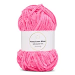 LindeHobby Fuzzy Chenille Silver Lurex 21 Rose sucre foncé