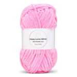 LindeHobby Fuzzy Chenille Silver Lurex 48 Rose clair néon