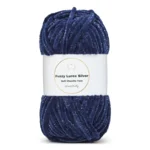 LindeHobby Fuzzy Chenille Silver Lurex 17 Bleu marine