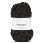 LindeHobby Fuzzy Chenille Silver Lurex 02 Noir