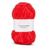 LindeHobby Fuzzy Chenille Silver Lurex 11 Rouge sang