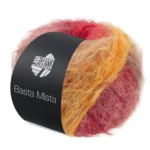 Lana Grossa Basta Mista 124 Brun gris/camel/jaune safran/orange/rouge grisé/rouge foncé/rouge