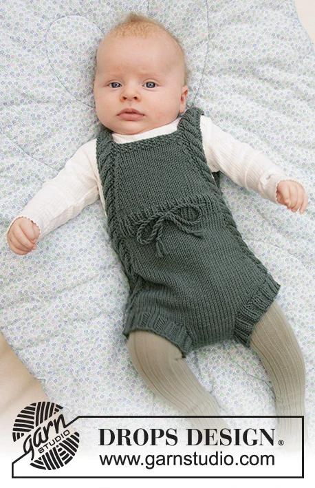 Ensemble tricot bébé 2 pièces en coton bio vert - 3-6 mois