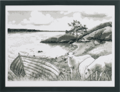 Kit de broderie Au bord de la mer 40 x 30 cm