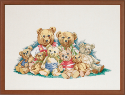 Kit de Broderie Famille d'Ours 54 x 40 cm