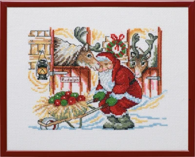 Kit de broderie Père Noël & pommes R5798 25 x 20 cm