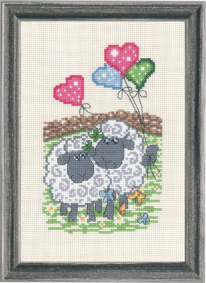 Kit de Broderie Célébration de Moutons 15 x 22 cm
